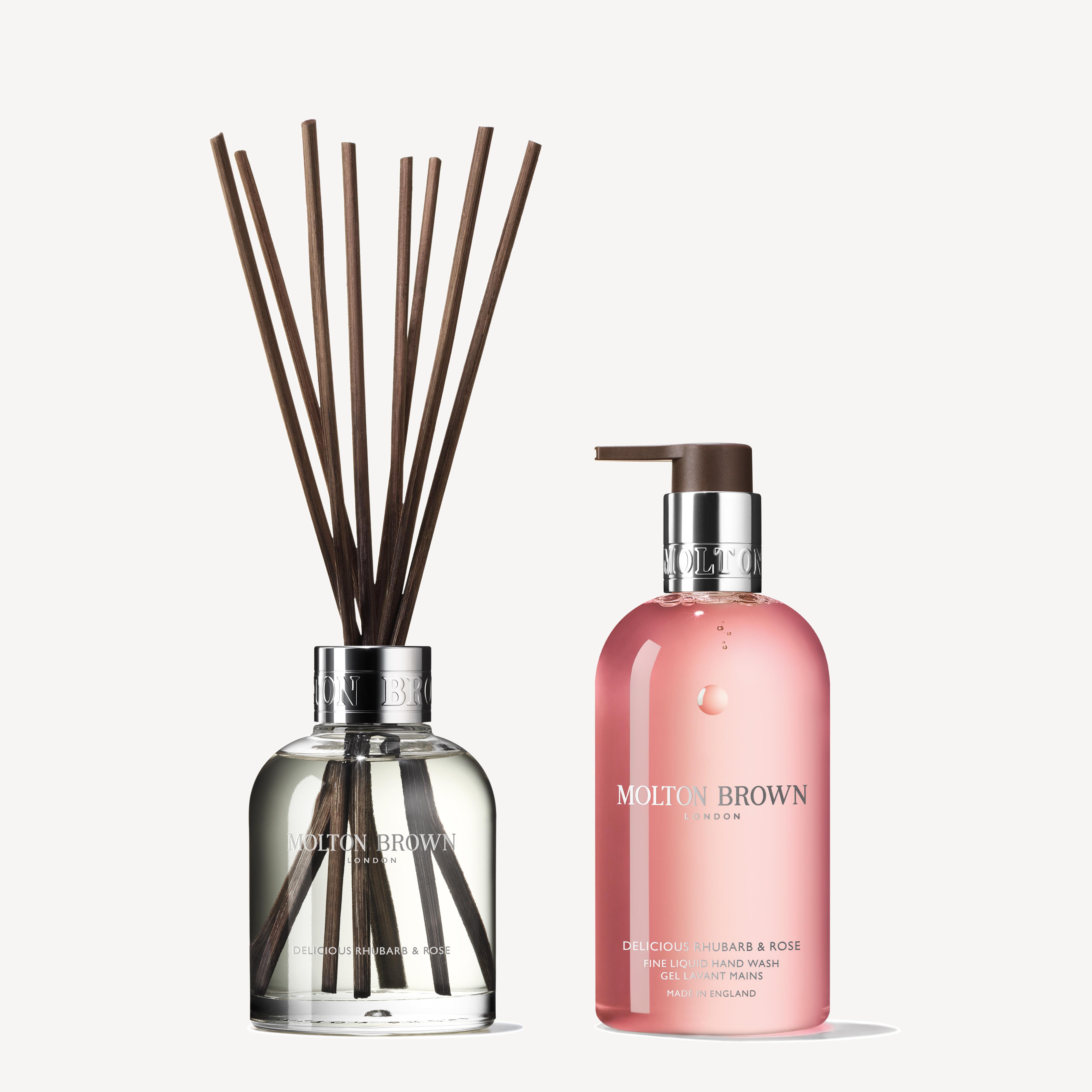 Delicious Rhubarb & Rose Aroma Reeds & Fine Liquid Hand Wash Gift SetDelicious Rhubarb & Rose Aroma Reeds & Fine Liquid Hand Wash Gift Set